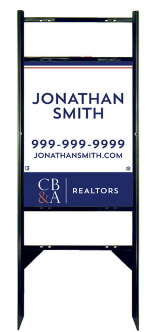 Angle Iron Frame with Two Rider Insets and Sign Panel Unit, 24h x 18w