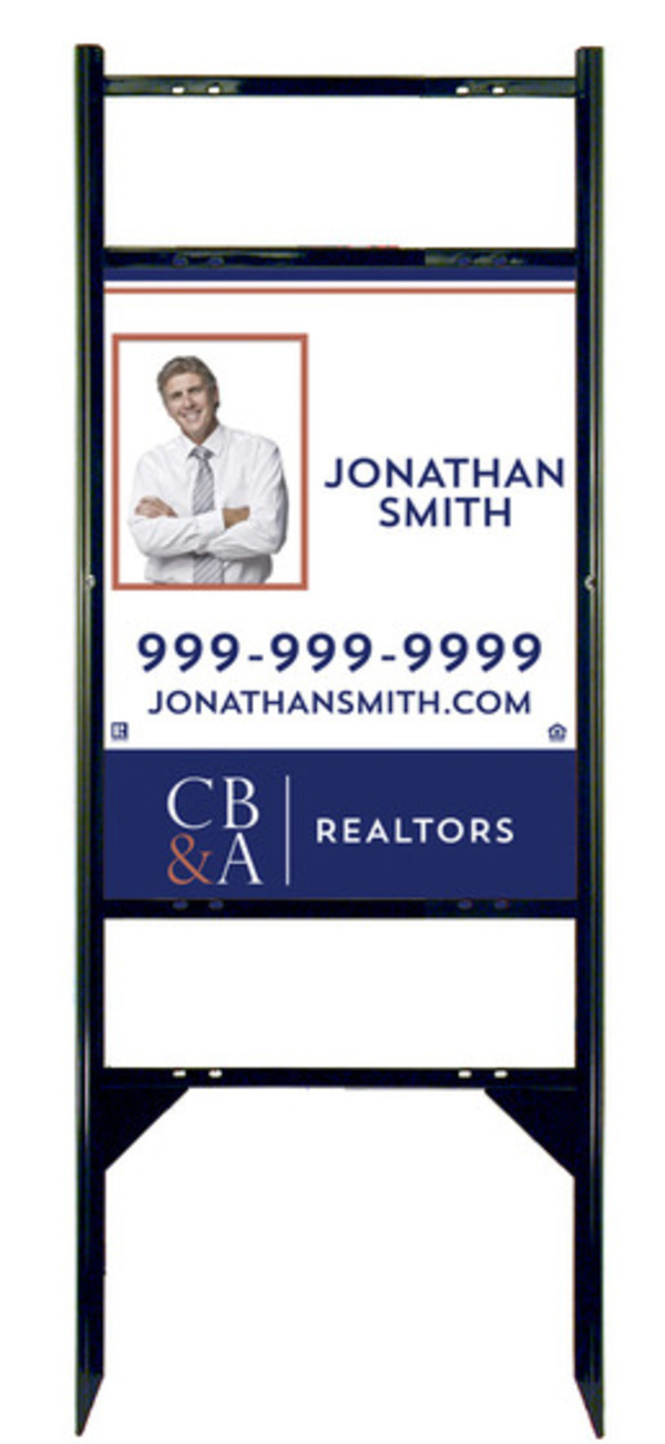 Angle Iron Frame with Two Rider Inserts and Photo Sign Panel Unit, 24h x 18w