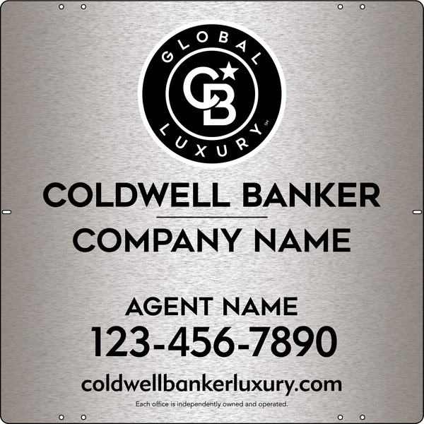 Agent Sign Panel, 24h x 24w, 3MM Brushed Aluminum Composite