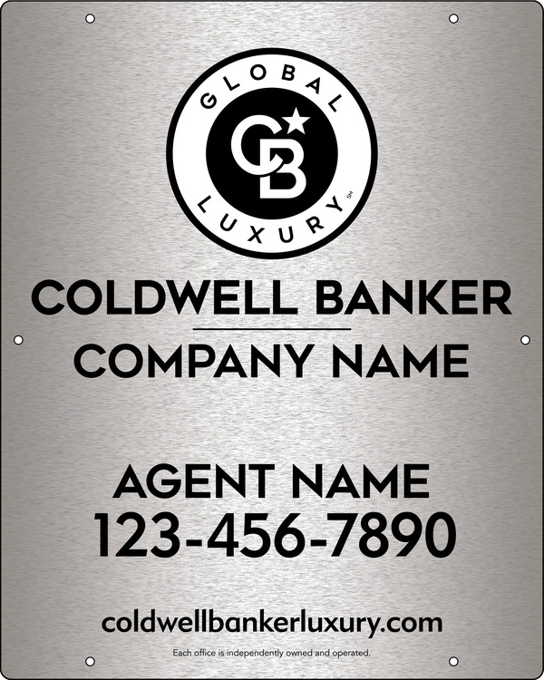Agent Hanging Sign Panel, 30h x 24w, 3MM Brushed Aluminum Composite