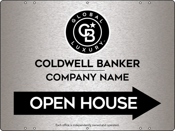 Directional Office Open House Sign Panel, 18h x 24w, 3MM Brushed Aluminum Composite