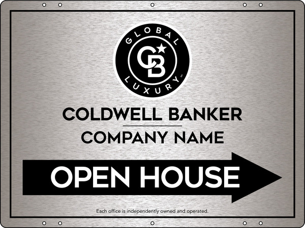 Directional Office Open House Sign Panel, 18h x 24w, 3MM Brushed Aluminum Composite