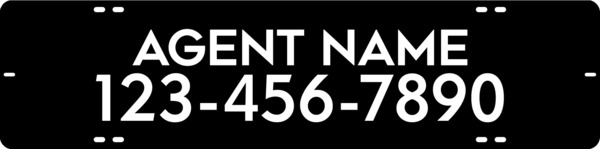 Agent Name Sign Rider, 6h x 24w, Steel
