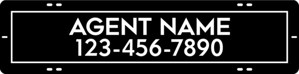 Agent Name Sign Rider, 6h x 24w, Steel