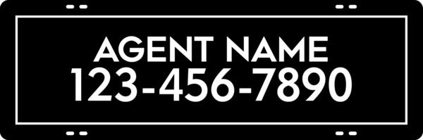 Agent Name Sign Rider, 8h x 24w, Steel