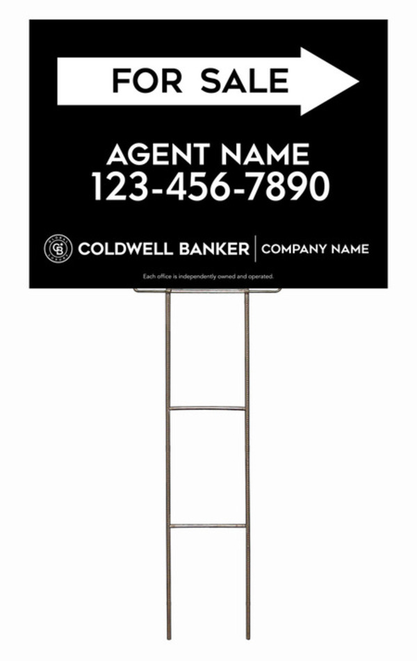 Wire H-Stake and Agent For Sale Sign Panel Unit, 18h x 24w, 4mm Corrugated