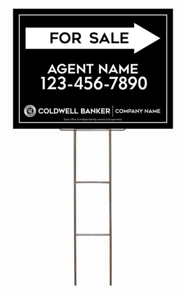 Wire H-Stake and Agent For Sale Sign Panel Unit, 18h x 24w, 4mm Corrugated