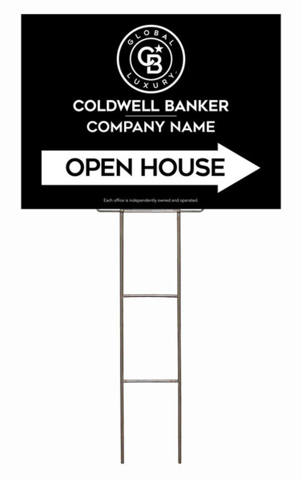 Wire H-Stake and Office Open House Sign Panel Unit, 18h x 24w, 4mm Corrugated
