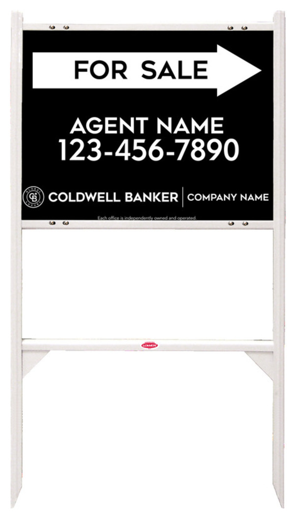 Angle Iron Frame and Agent For Sale Sign Panel Unit, 18h x 24w, Steel