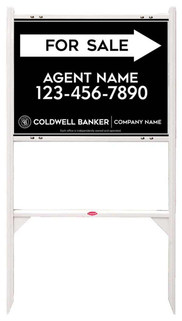 Angle Iron Frame and Agent For Sale Sign Panel Unit, 18h x 24w, Steel