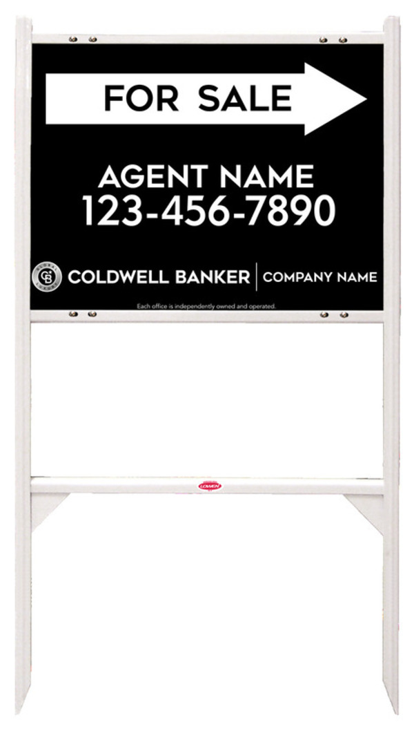 Angle Iron Frame and Agent For Sale Sign Panel Unit, 18h x 24w, Steel