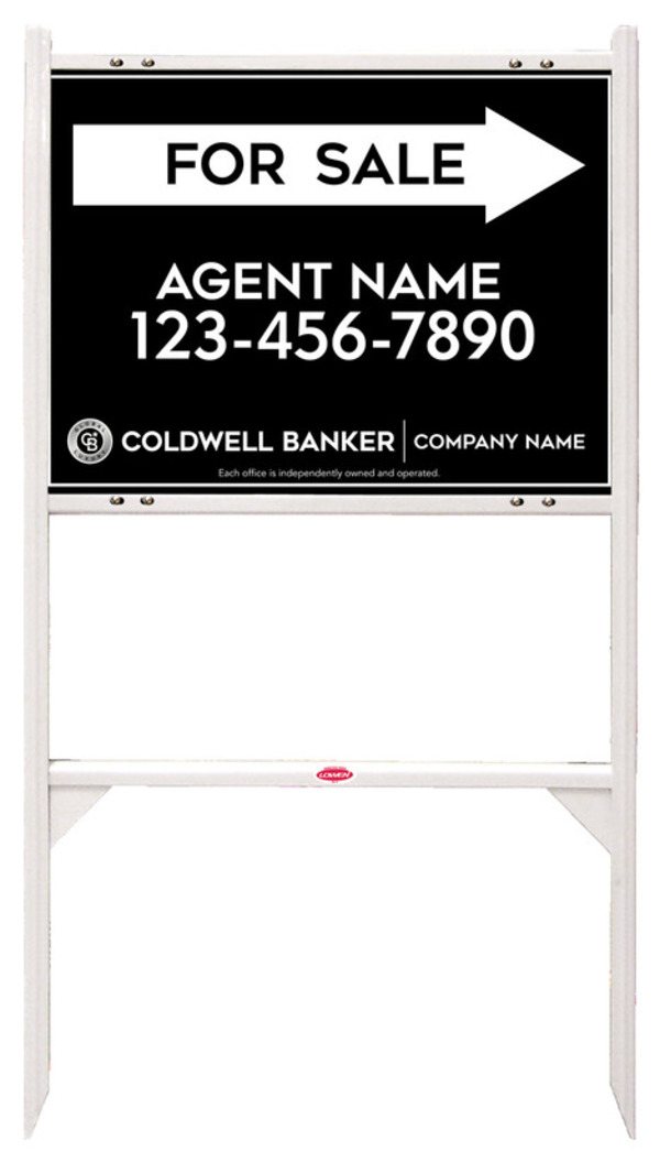 Angle Iron Frame and Agent For Sale Sign Panel Unit, 18h x 24w, Steel