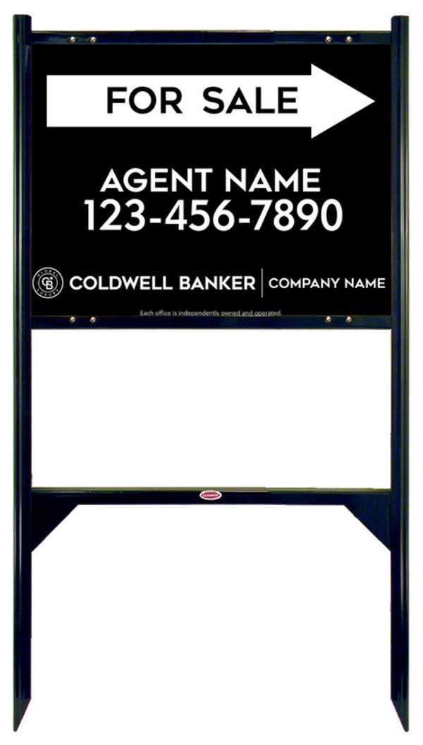 Angle Iron Frame and Agent For Sale Sign Panel Unit, 18h x 24w, Steel