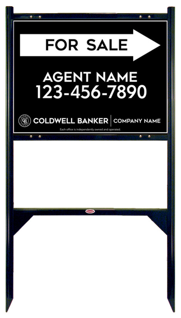 Angle Iron Frame and Agent For Sale Sign Panel Unit, 18h x 24w, Steel