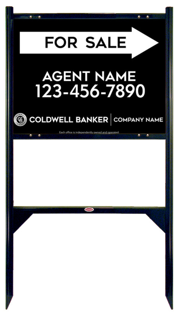 Angle Iron Frame and Agent For Sale Sign Panel Unit, 18h x 24w, Steel