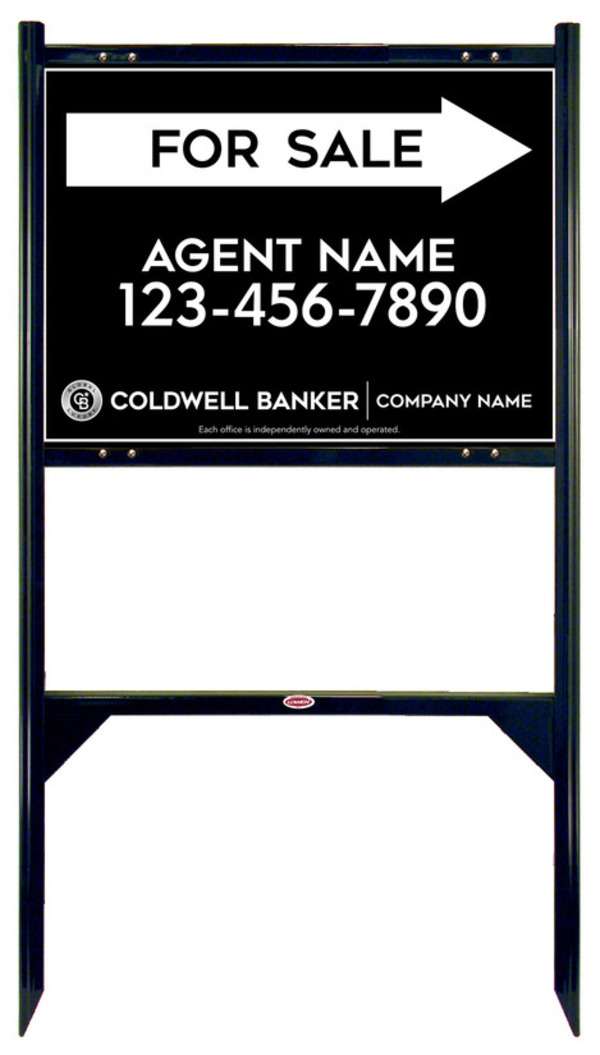 Angle Iron Frame and Agent For Sale Sign Panel Unit, 18h x 24w, Steel