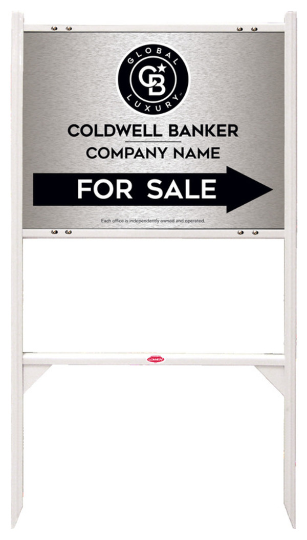 Angle Iron Frame and Office For Sale Sign Panel Unit, 18h x 24w, Brushed Aluminum Composite