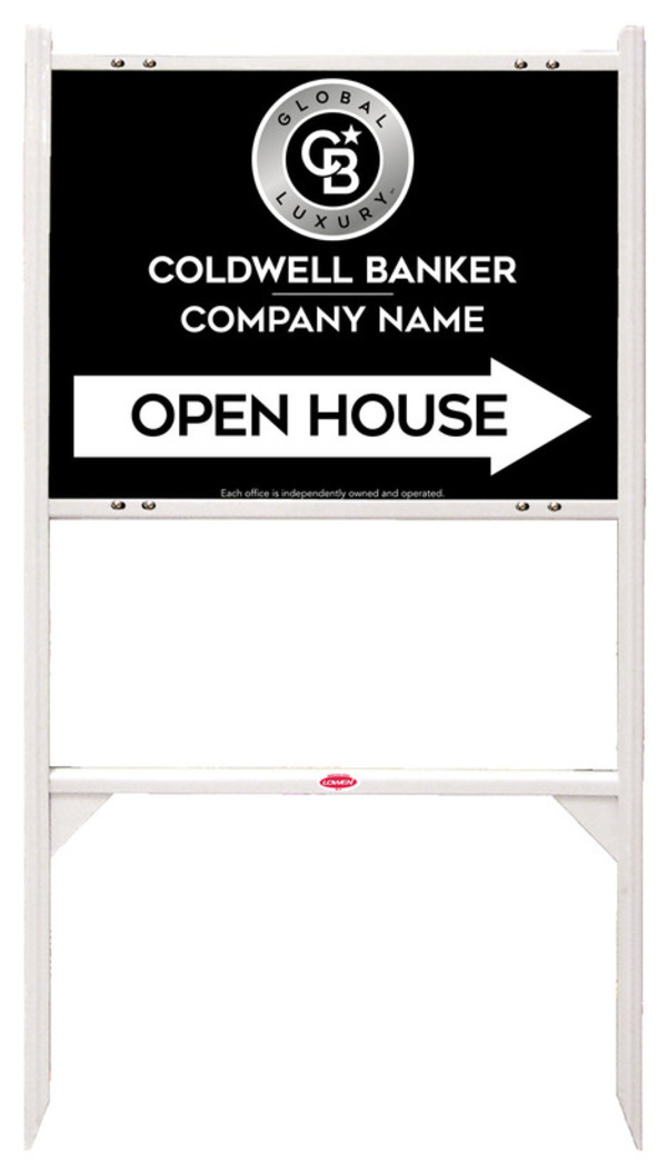 Angle Iron Frame and Office Open House Sign Panel Unit, 18h x 24w, Steel