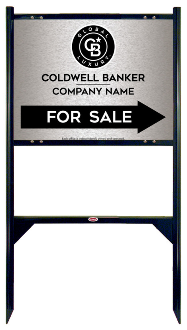 Angle Iron Frame and Office For Sale Sign Panel Unit, 18h x 24w, Brushed Aluminum Composite