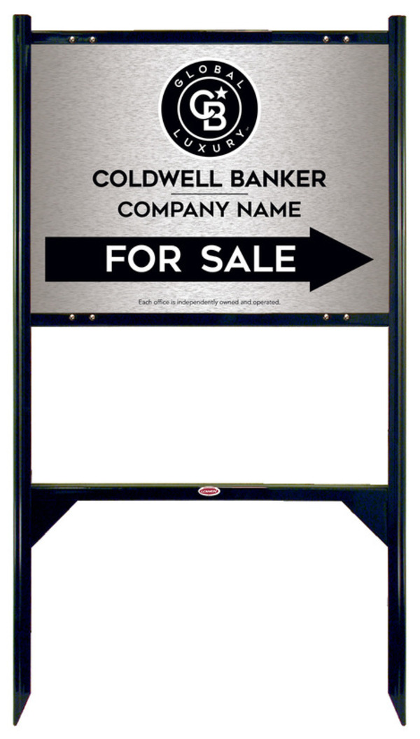 Angle Iron Frame and Office For Sale Sign Panel Unit, 18h x 24w, Brushed Aluminum Composite