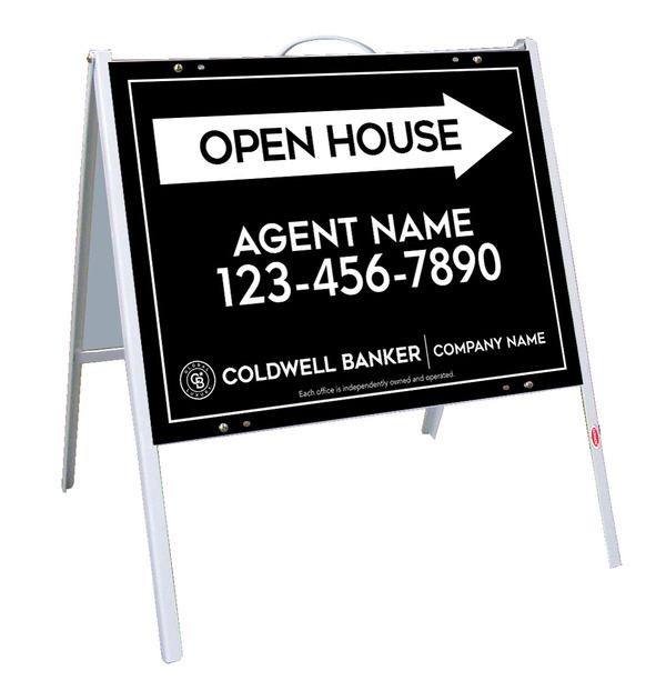 A-Frame and Agent Open House Sign Panel Unit, 18h x 24w, .050 Poly