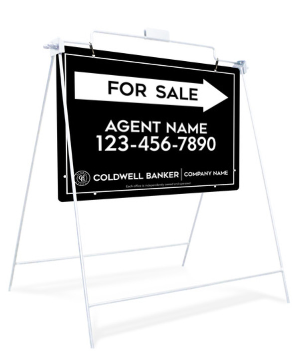 Swinging A-Frame and Agent For Sale Sign Panel Unit, 18h x 24w, Steel