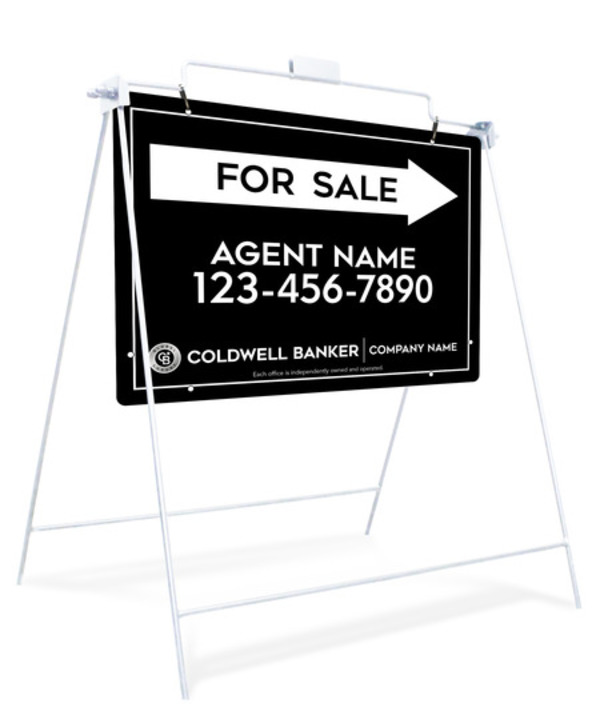Swinging A-Frame and Agent For Sale Sign Panel Unit, 18h x 24w, Steel