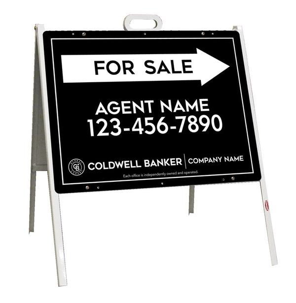 A-Frame and Agent For Sale Sign Panel Unit, 18h x 24w, Steel