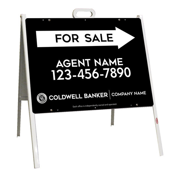 A-Frame and Agent For Sale Sign Panel Unit, 18h x 24w, Steel