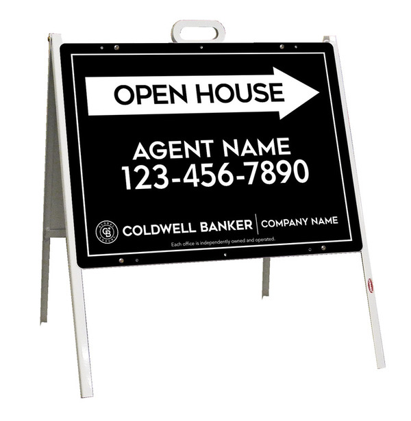 A-Frame and Agent Open House Sign Panel Unit, 18h x 24w, Steel