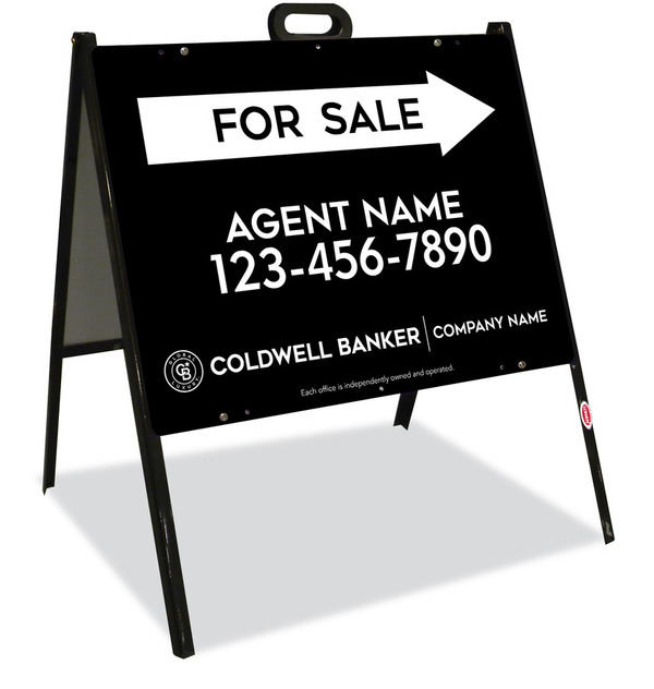 A-Frame and Agent For Sale Sign Panel Unit, 18h x 24w, Steel
