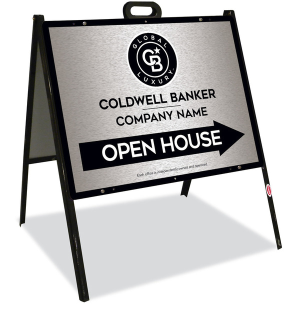 A-Frame and Office Open House Sign Panel Unit, 18h x 24w, Brushed Aluminum Composite