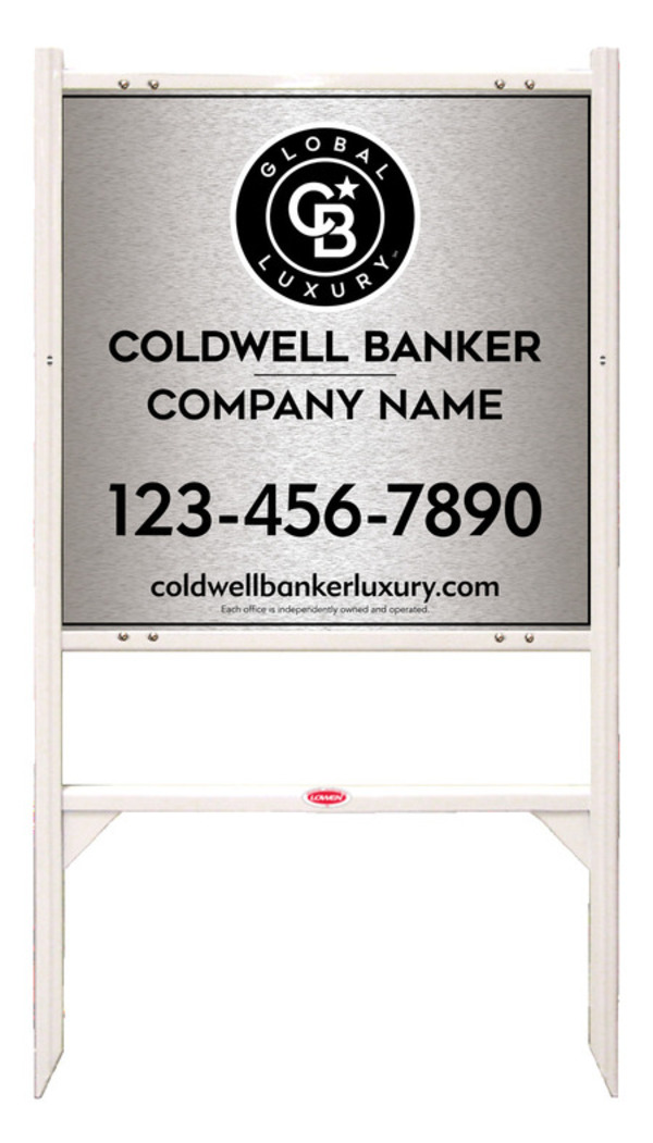 Angle Iron Frame and Office Sign Panel Unit, 24h x 24w, Brushed Aluminum Composite
