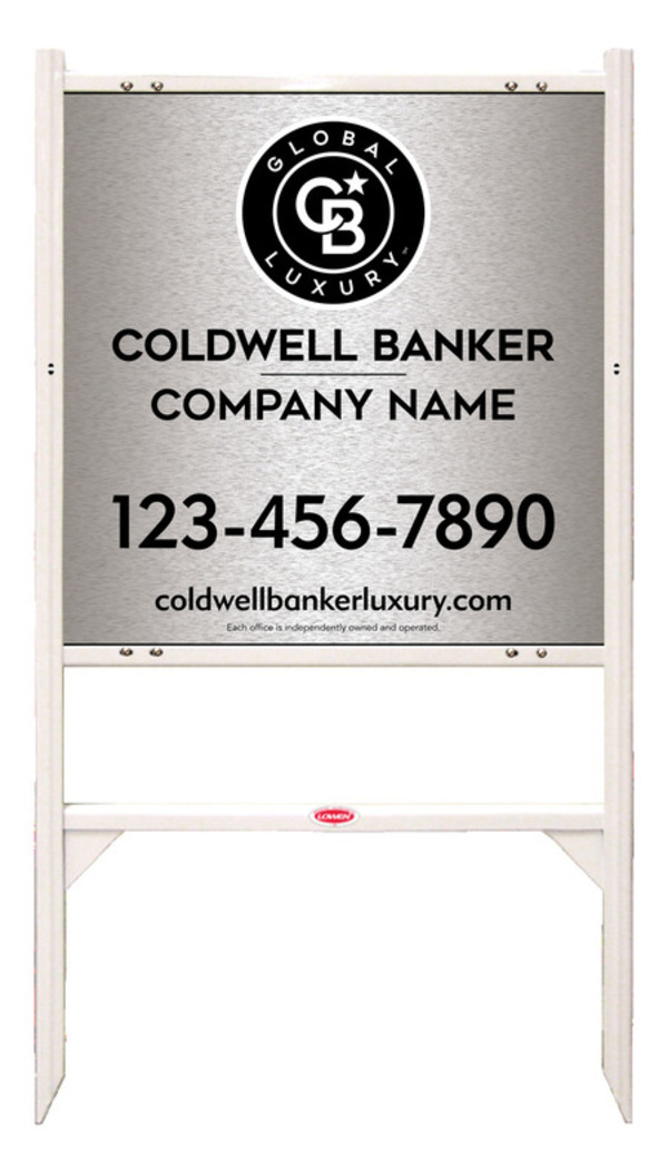 Angle Iron Frame and Office Sign Panel Unit, 24h x 24w, Brushed Aluminum Composite