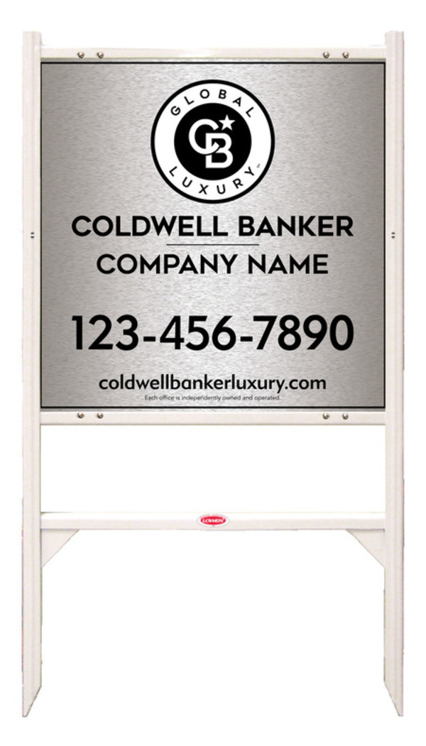 Angle Iron Frame and Office Sign Panel Unit, 24h x 24w, Brushed Aluminum Composite