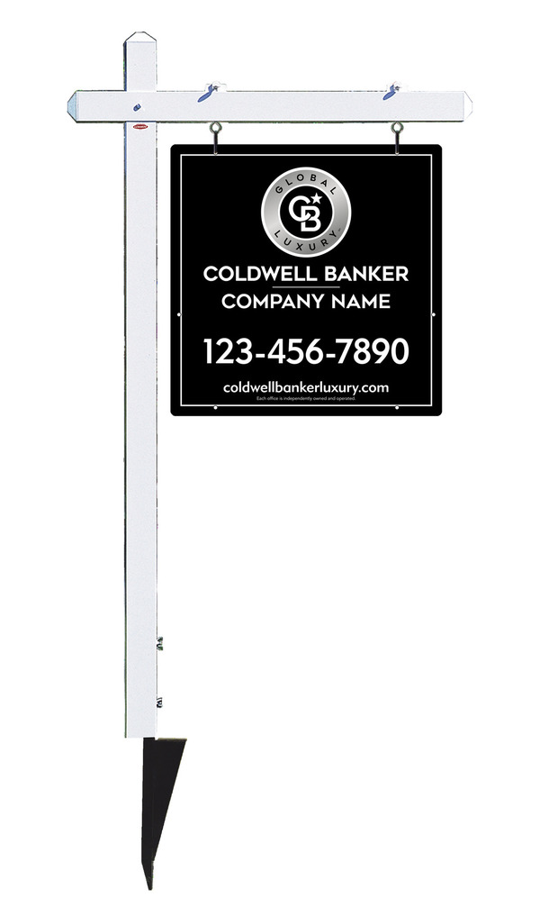 Sign Post and Office Sign Panel Unit, 24h x 24w, Steel