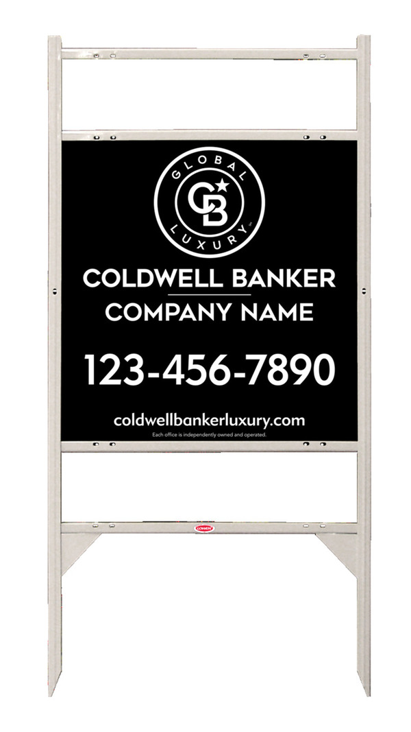 Angle Iron Frame w 2 Rider Inserts and Office Sign Panel Unit, 24h x 24w, .040 Aluminum