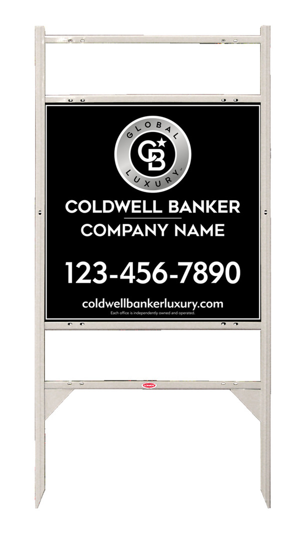 Angle Iron Frame w 2 Rider Inserts and Office Sign Panel Unit, 24h x 24w, .040 Aluminum