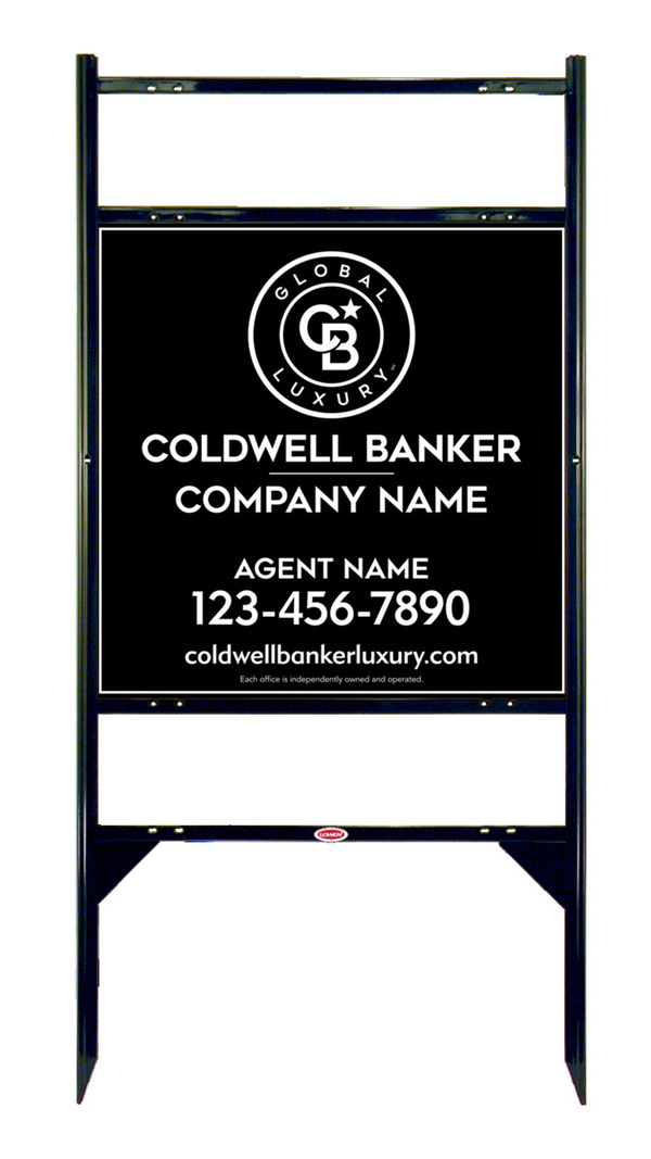 Angle Iron Frame w 2 Rider Inserts and Agent Sign Panel Unit, 24h x 24w, .040 Aluminum