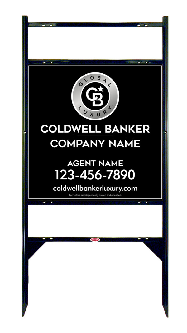 Angle Iron Frame w 2 Rider Inserts and Agent Sign Panel Unit, 24h x 24w, .040 Aluminum