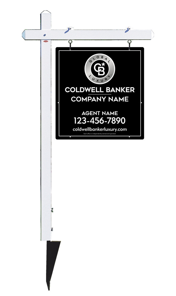 Sign Post and Agent Sign Panel Unit, 25h x 24w, .063 Aluminum