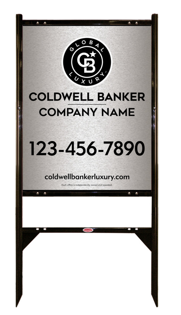 Angle Iron Frame and Office Sign Panel Unit, 30h x 24w, Brushed Aluminum Composite