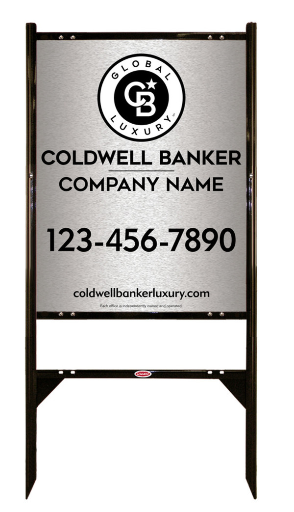 Angle Iron Frame and Office Sign Panel Unit, 30h x 24w, Brushed Aluminum Composite