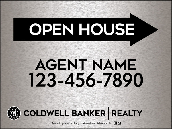 Directional Agent Open House Sign Panel, 18h x 24w, 4mm Corrugated