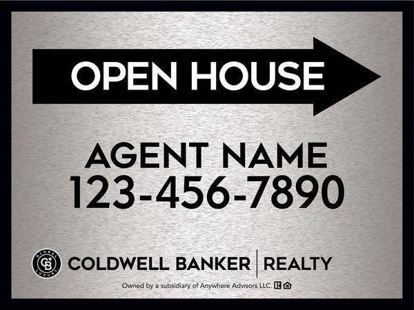 Directional Agent Open House Sign Panel, 18h x 24w, 4mm Corrugated