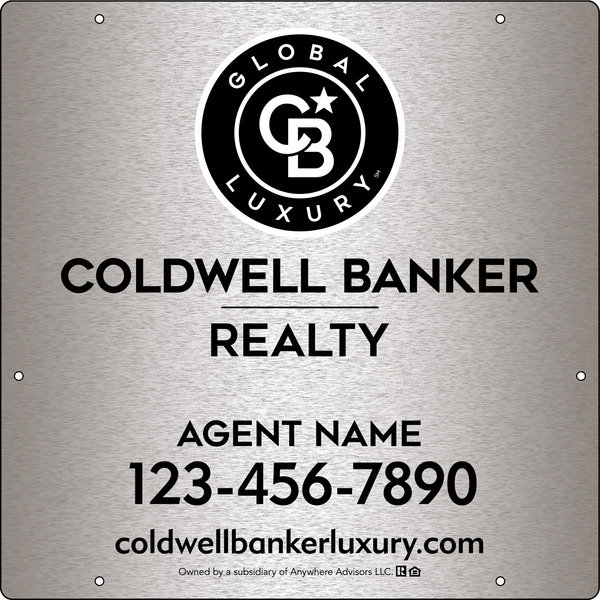 Agent Hanging Sign Panel, 24h x 24w, 3MM Brushed Aluminum Composite