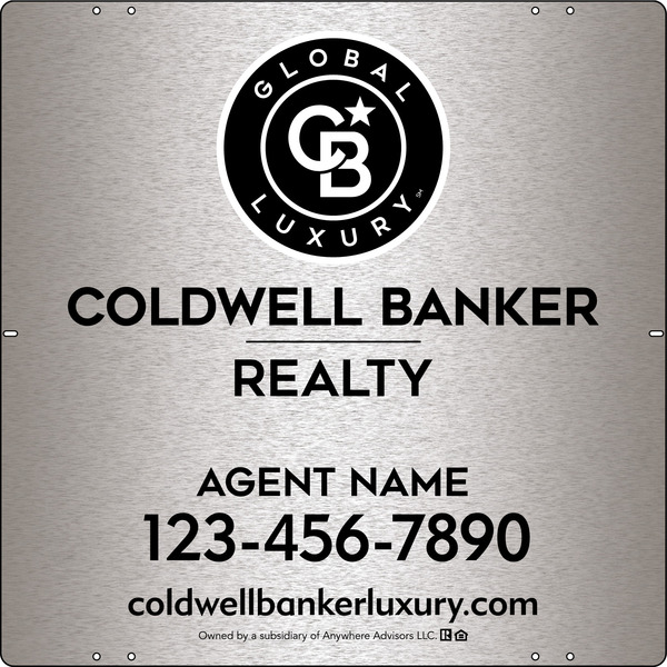 Agent Sign Panel, 24h x 24w, 3MM Brushed Aluminum Composite