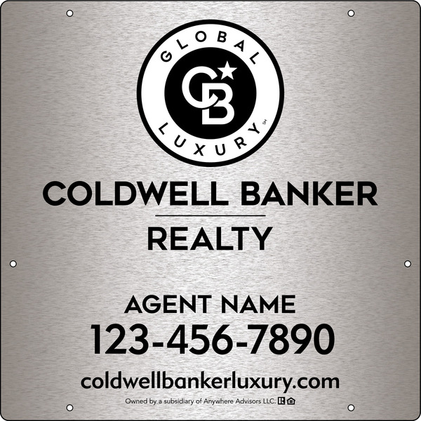 Agent Hanging Sign Panel, 24h x 24w, 3MM Brushed Aluminum Composite