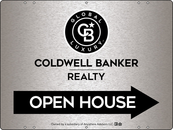 Directional Office Open House Sign Panel, 18h x 24w, 3MM Brushed Aluminum Composite