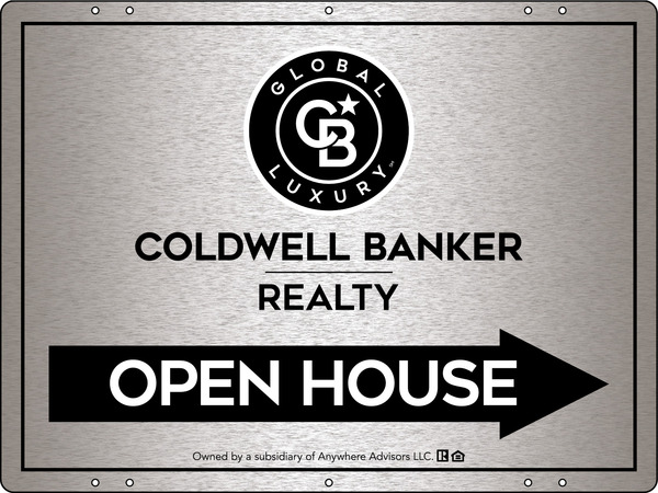 Directional Office Open House Sign Panel, 18h x 24w, 3MM Brushed Aluminum Composite